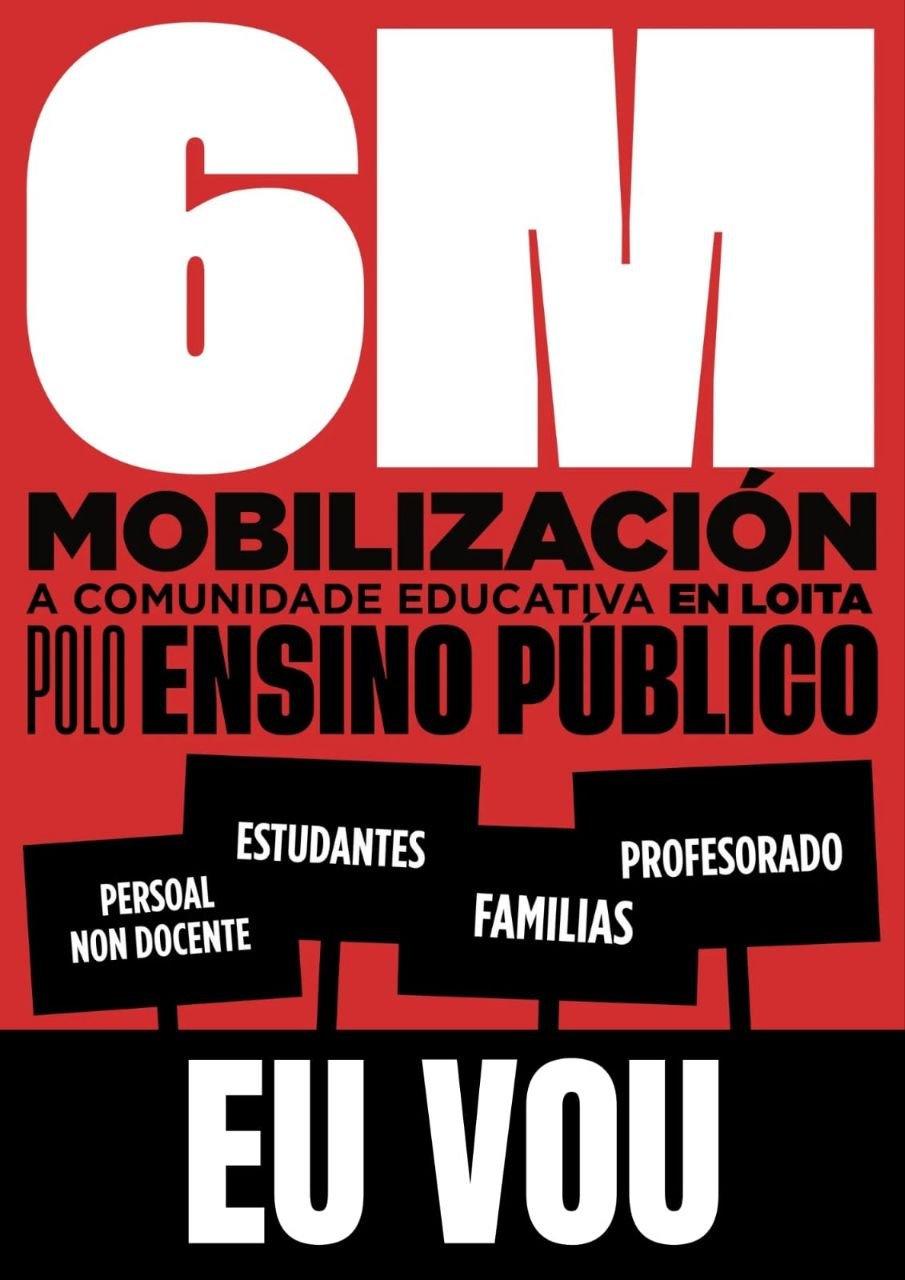 6 de maio. Toda a comunidade educativa chamada á mobilización