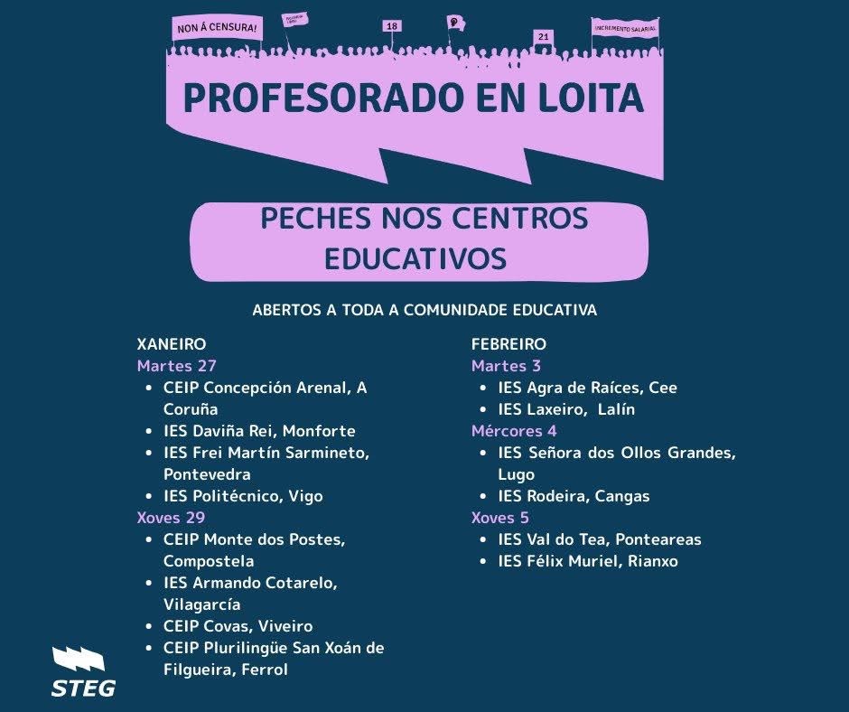 PECHES NOS CENTROS EDUCATIVOS